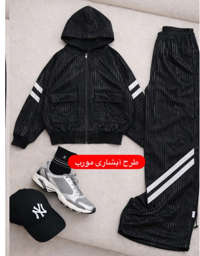ست کاپشن شلوار مشکی طرحدار