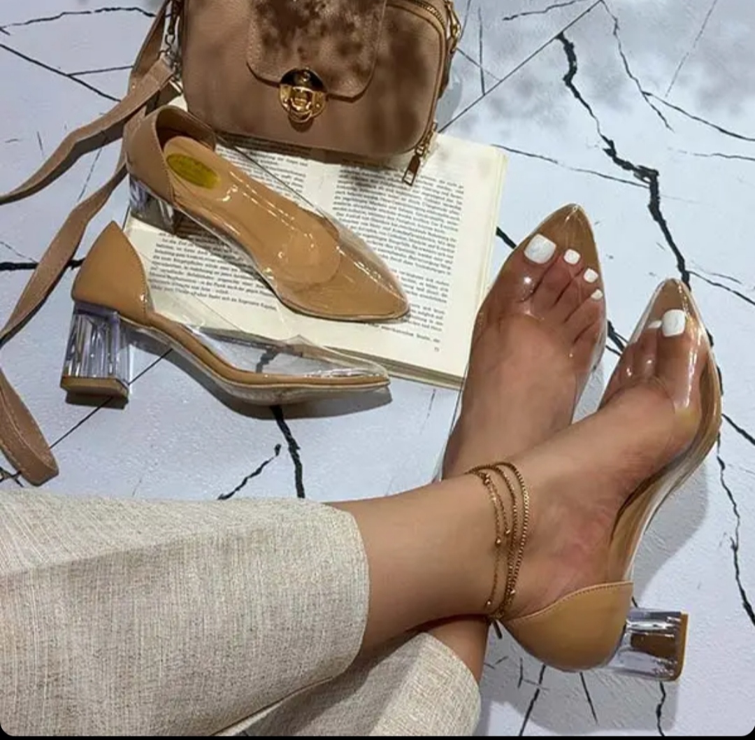 کفش طلقی پاشنه دار مجلسی